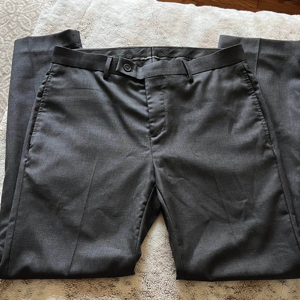 Calvin Klein Slim Fit Charcoal Trousers 32x30
